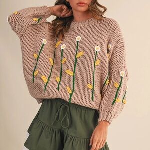 Floral Embroidered Sweater